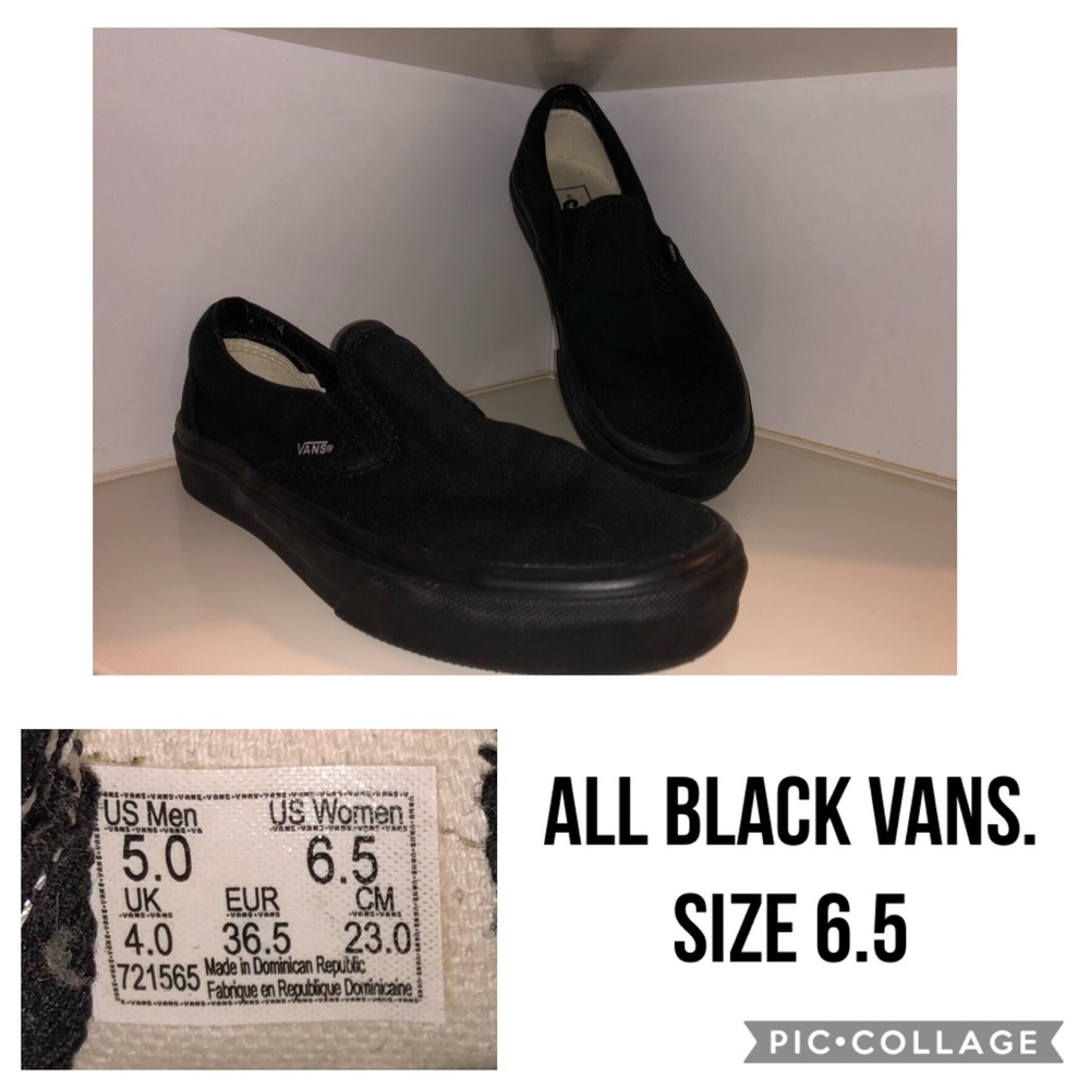 All Black Slip On Vans